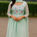 Elegant Mint Green Embroidered Anarkali Suit for Women